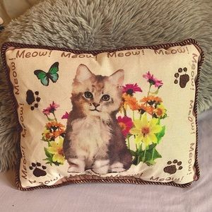 Vintage Cottagecore Cat throw pillow